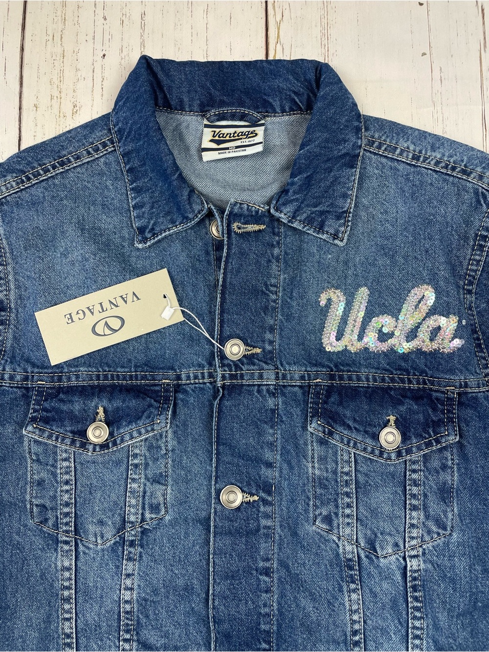 UCLA Bruins Sequin Script Logo Denim Jacket